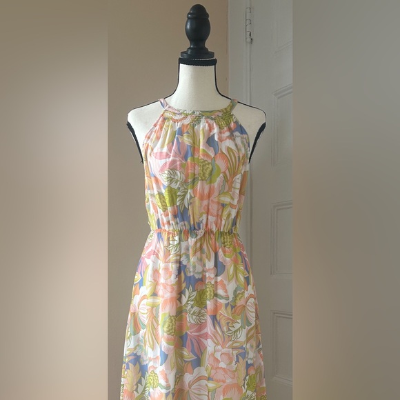 Bloomingdales Aqua Floral Dress - Picture 3 of 7